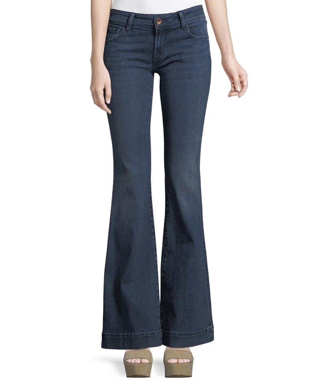 J Brand Women’s Love Story Bell Bottom Jeans Deep Indigo Size 31 Stretch 34x33